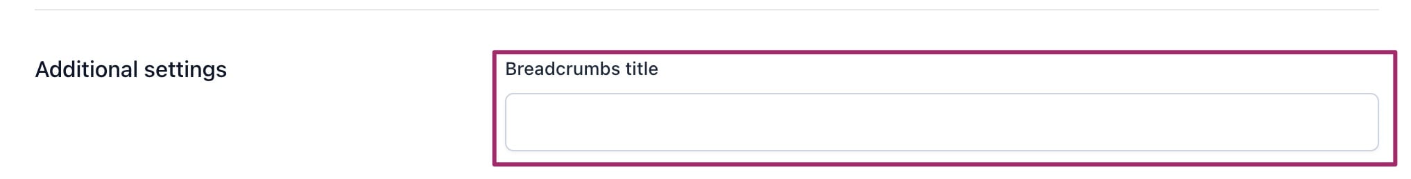 Screenshot of the "Breadcrumbs title" field in the custom post type archive settings in Yoast SEO.