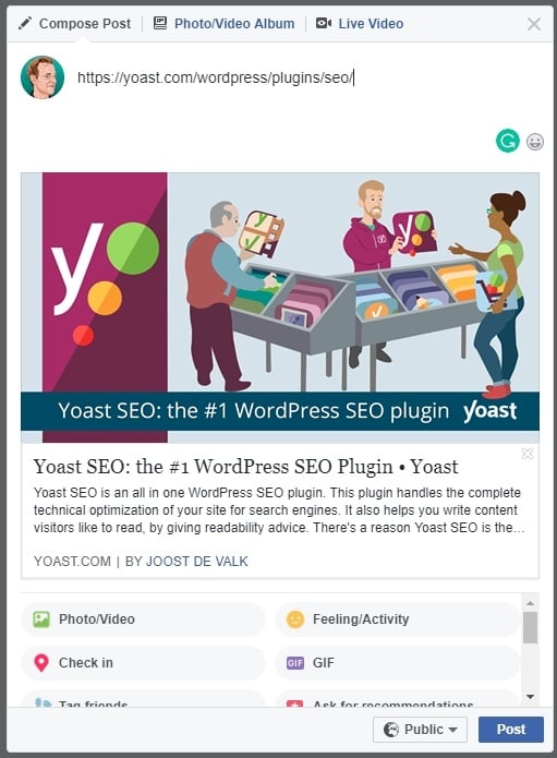 FB social image plugin Yoast SEO