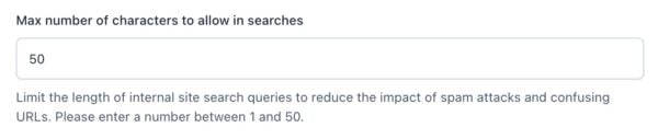 screenshot of the "Max number of characters to allow" toggle in the crawl optimization settings in Yoast SEO