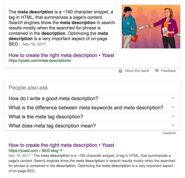 Google search results for [meta description]