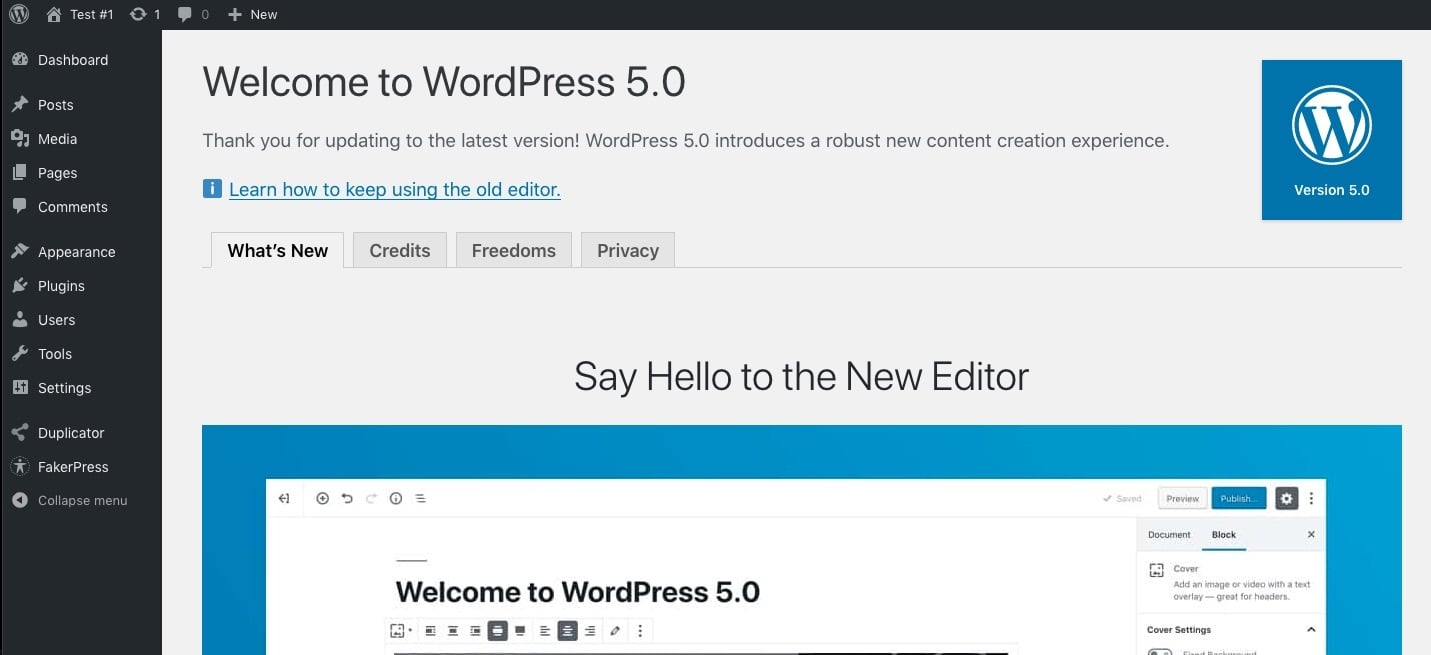 Welcome to WordPress 5.0