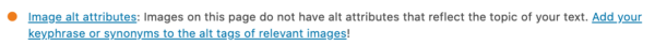 Image alt attributes check in Yoast SEO