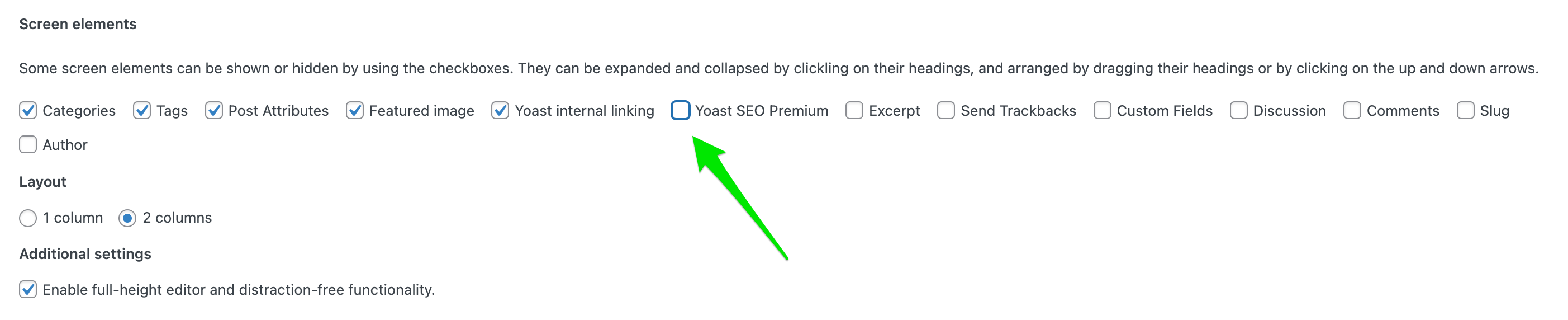 Screenshot_screen_options_untick_Yoast_SEO_Premium_screen_element